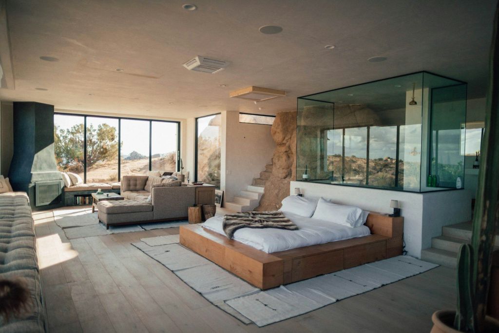 A modern hotel suite interior